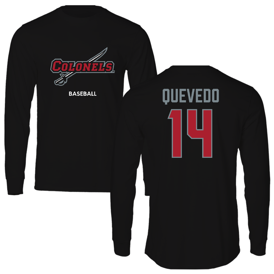 Nicholls State University Baseball Black Colonels Performance Long Sleeve - #14 Michael Quevedo