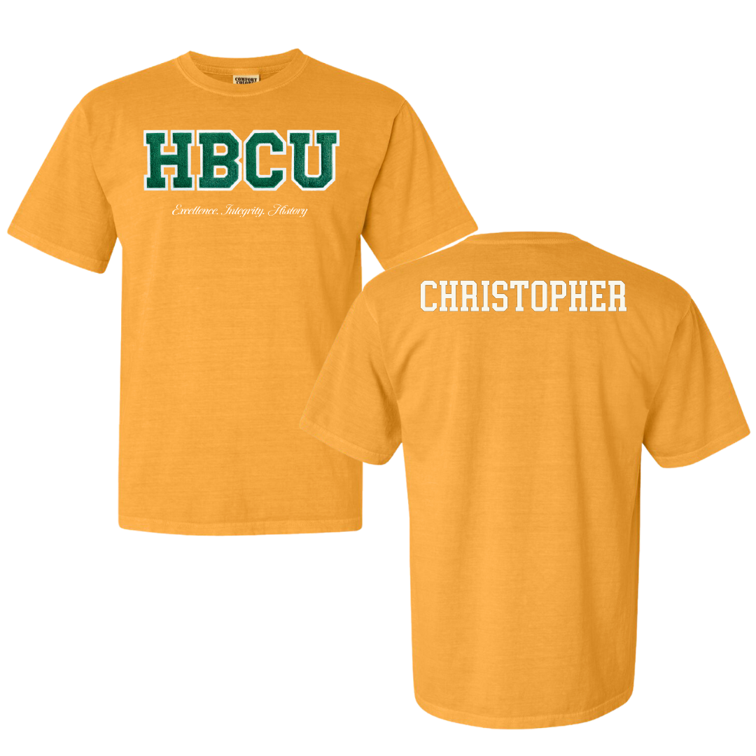 Norfolk State University TF and XC Gold HBCU Varsity Comfort Colors Tee - Jahquan Christopher