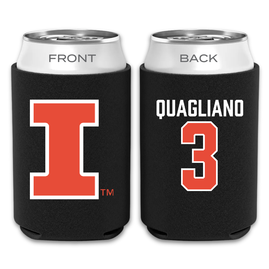 University of Illinois Baseball Black Can Cooler - #3 Coltin Quagliano