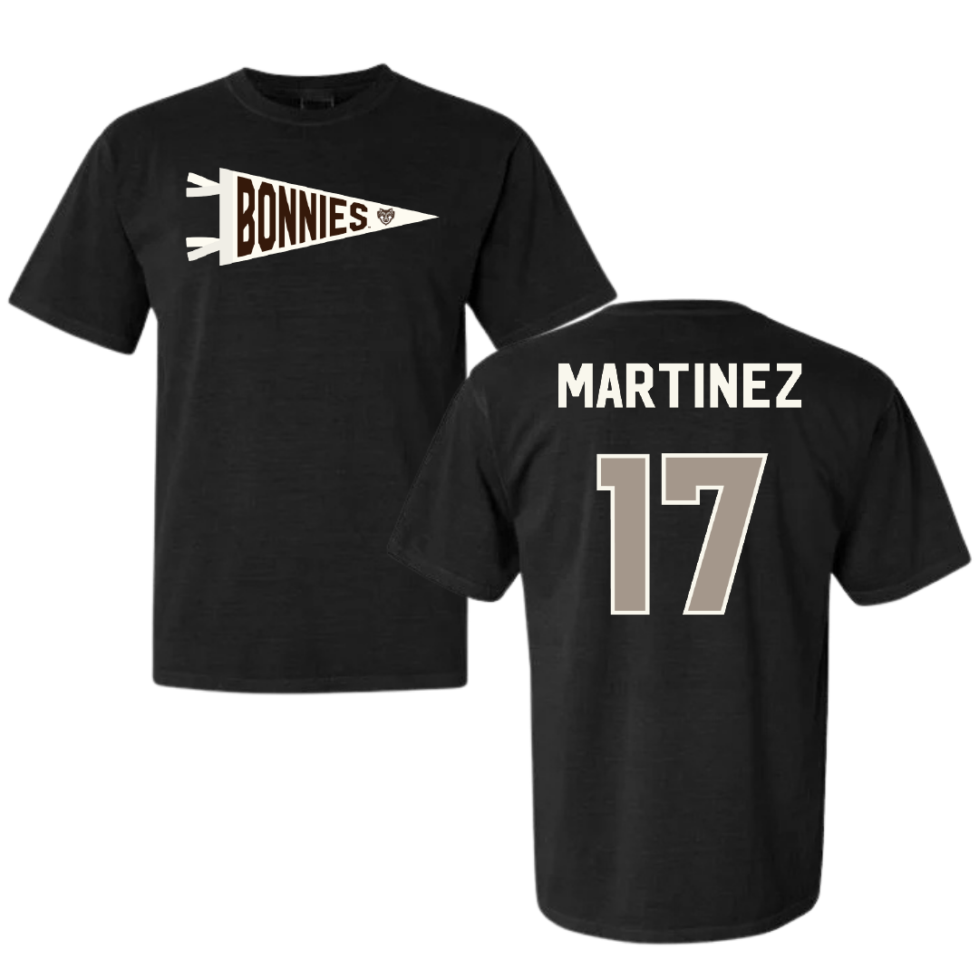 St. Bonaventure University Softball Black Pennant Comfort Colors Tee - #17 Bryana Martinez