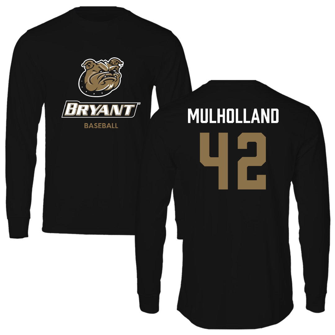 Bryant University Baseball Black Performance Long Sleeve - #42 Billy Mulholland
