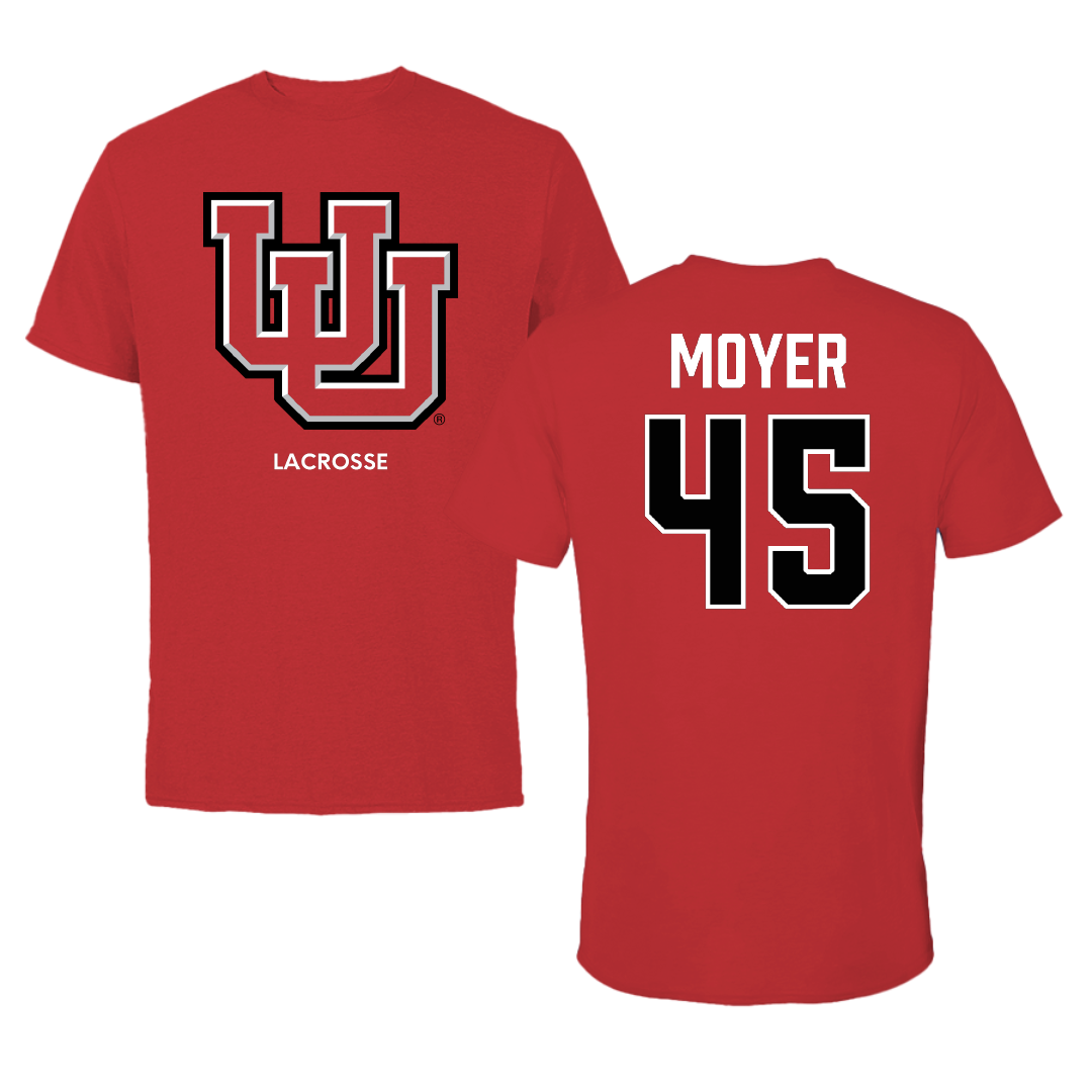 University of Utah Lacrosse (M) Red Performance Tee - #45 Carson Moyer