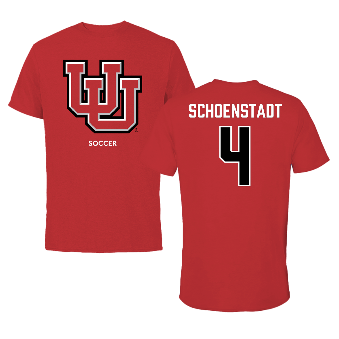 University of Utah Soccer (W) Red Tee - #4 Alex Schoenstadt