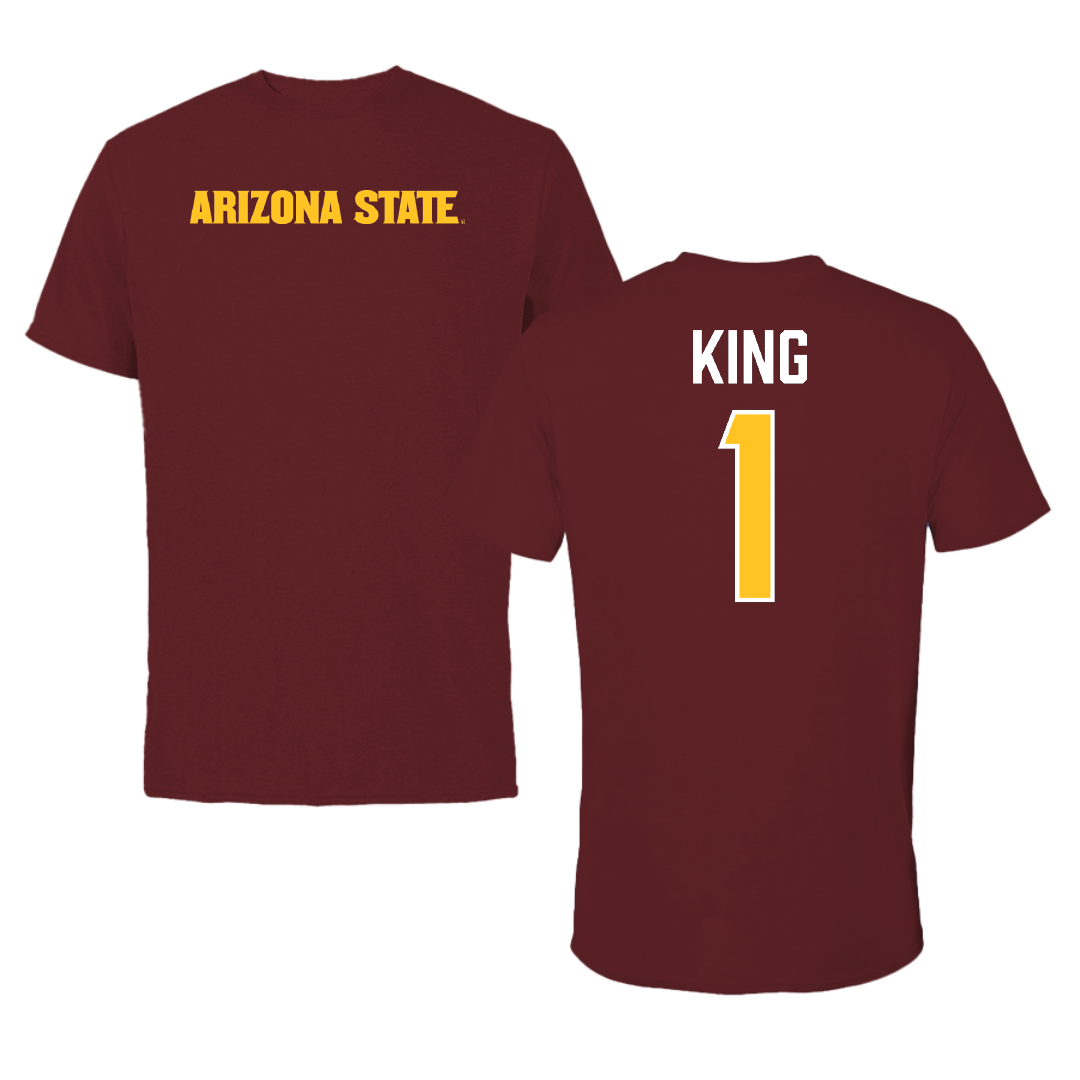 Arizona State University Baseball Maroon Performance Tee - #1 Matt King
