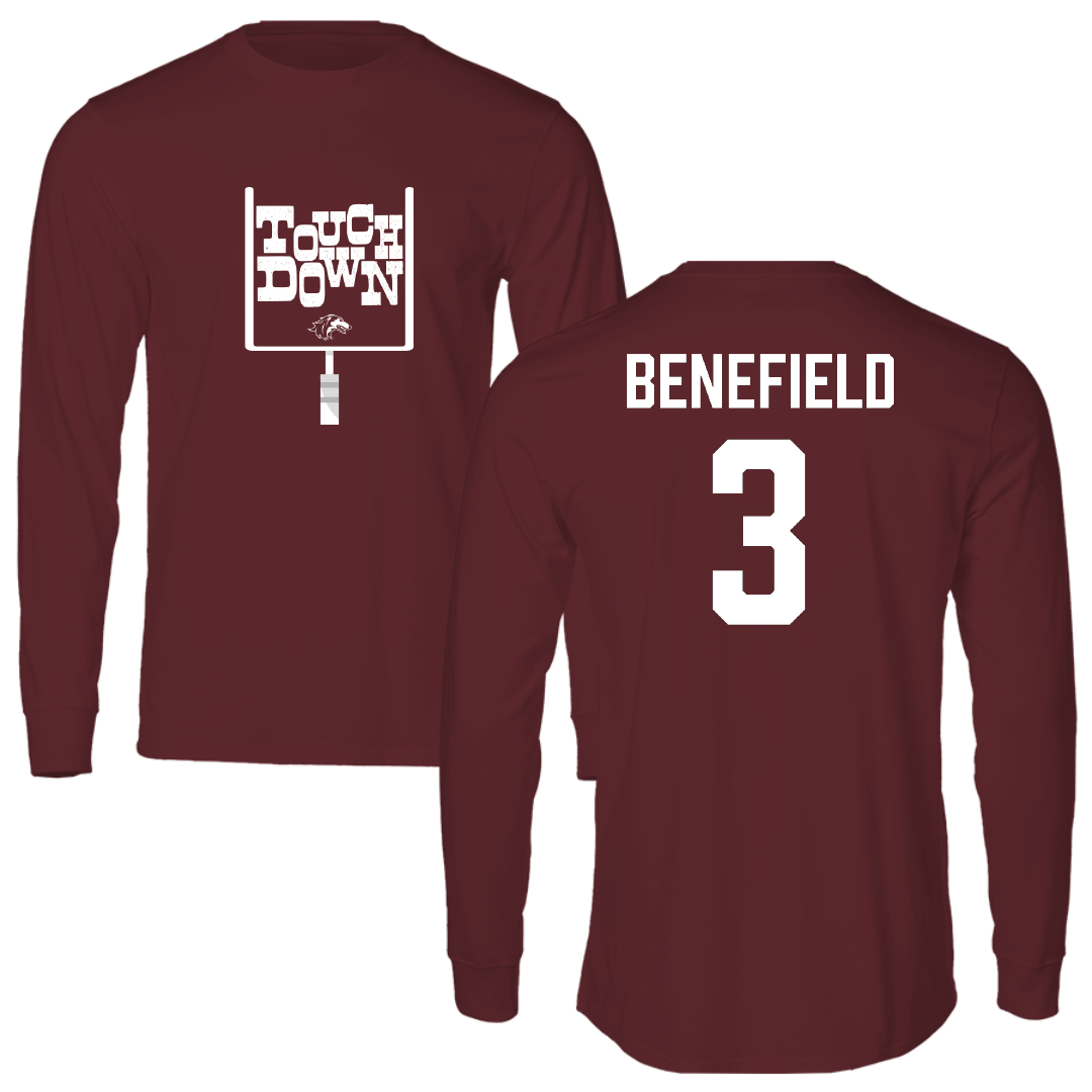Southern Illinois University at Carbondale Football Maroon Touchdown Performance Long Sleeve - #3 Jaelin Benefield