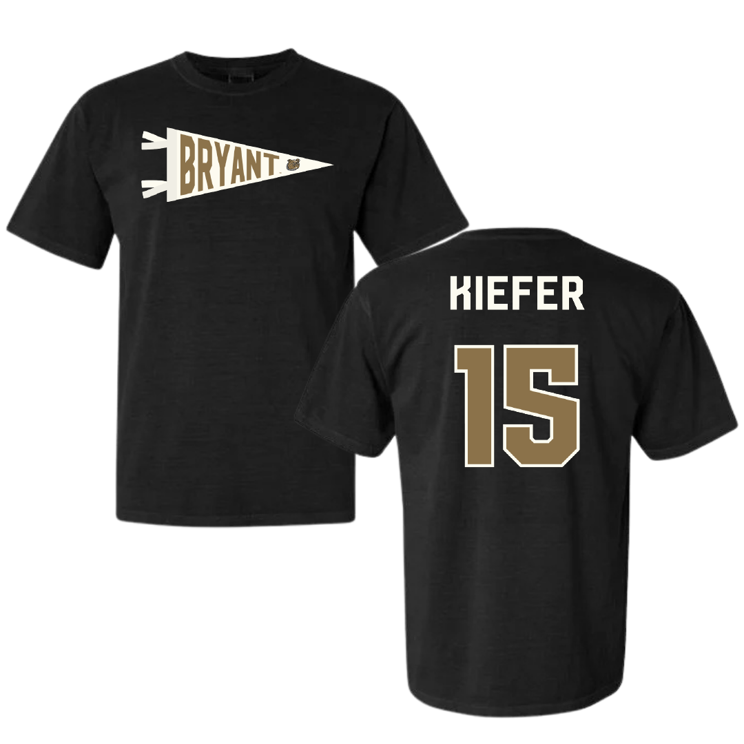 Bryant University Basketball Black Pennant Comfort Colors Tee - #15 Dana Kiefer