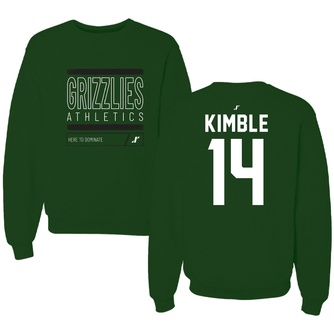 Adams State University Basketball Forest Green Dominate Crewneck - #14 Cam Kimble