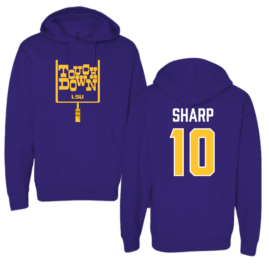Louisiana State University Football Purple Touchdown Hoodie - #10 Bauer Sharp