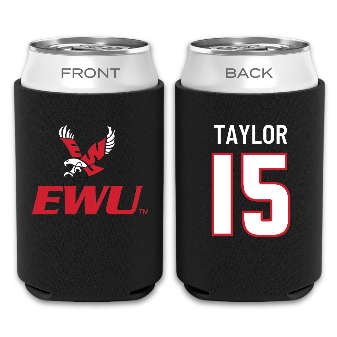 Eastern Washington University Football Black Can Cooler - #15 Jared Taylor
