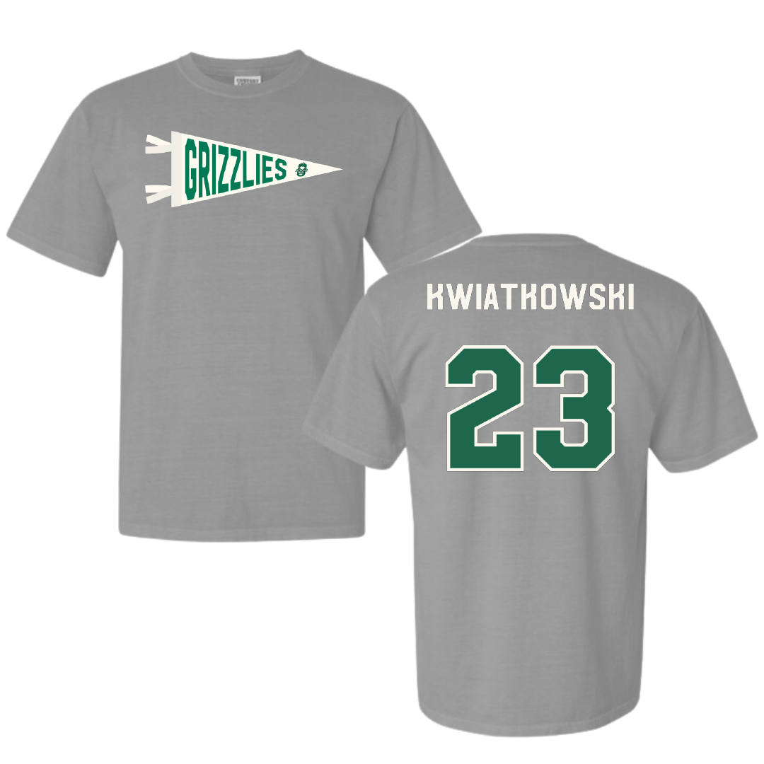 Adams State University Soccer Light Gray Pennant Comfort Colors Tee - #23 Hailey Kwiatkowski
