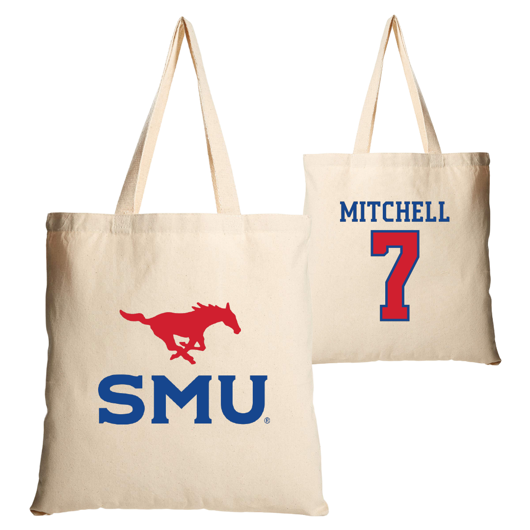 Southern Methodist University Soccer Tan Canvas Tote Bag - #7 Jaylinn Mitchell