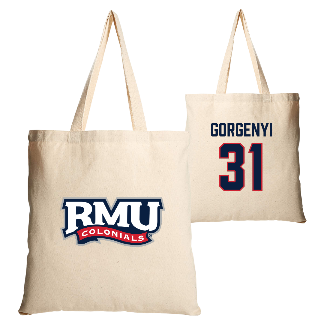 Robert Morris University Soccer Tan Canvas Tote Bag - #31 Kieran Gorgenyi