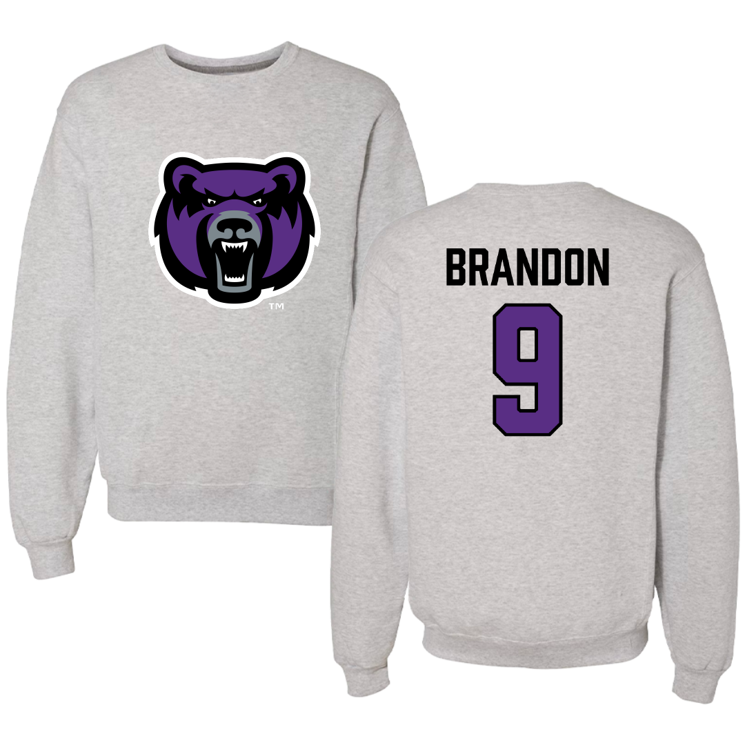 University of Central Arkansas Softball Gray Crewneck - #9 Trinity Brandon