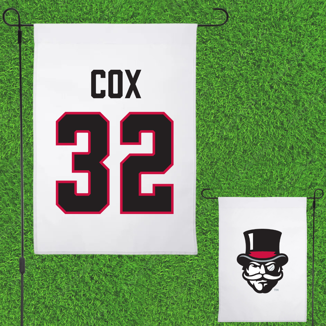 Austin Peay State University Baseball White Garden Flag - #32 Chance Cox
