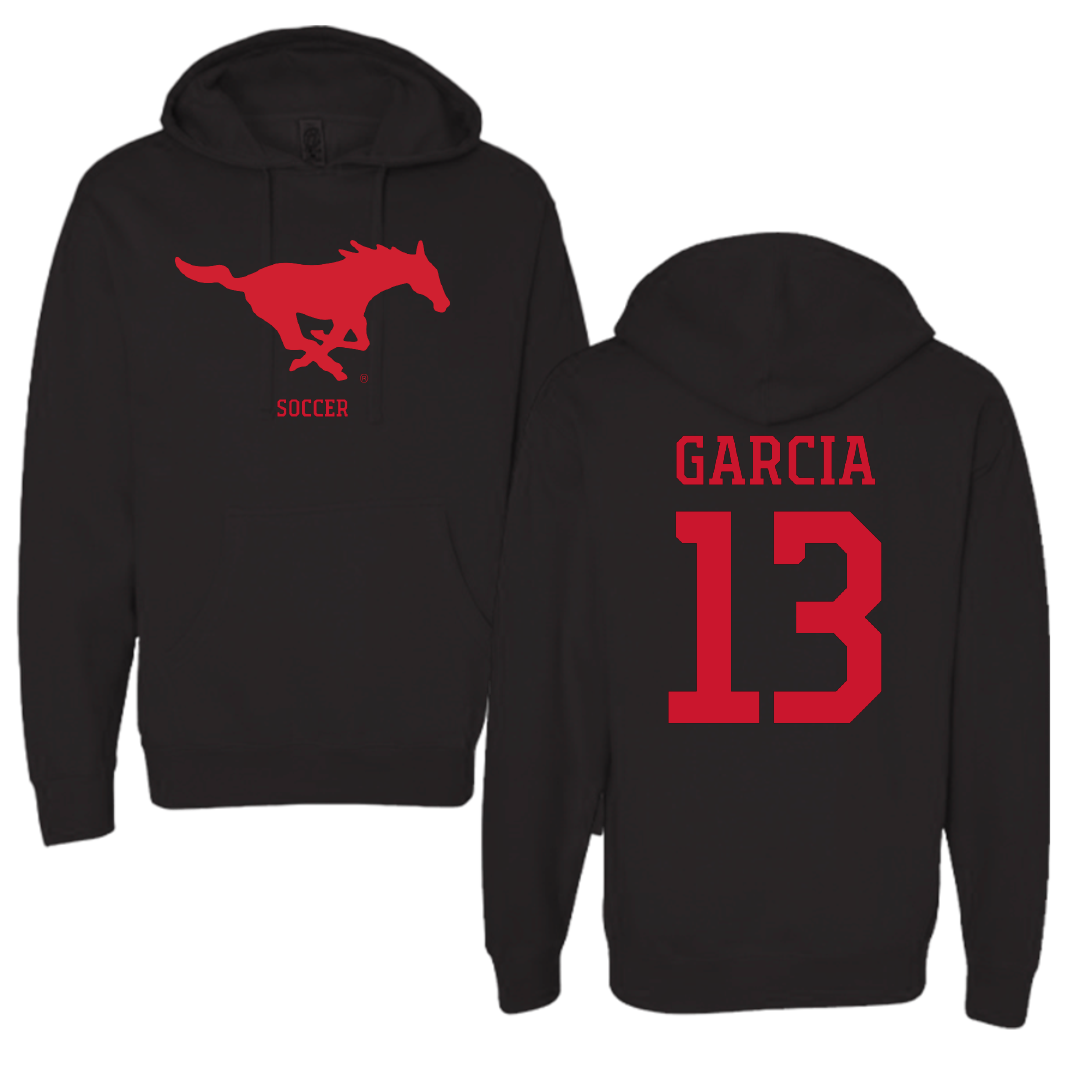 Southern Methodist University Soccer (M) Black Mascot Hoodie - #13 Richie Garcia