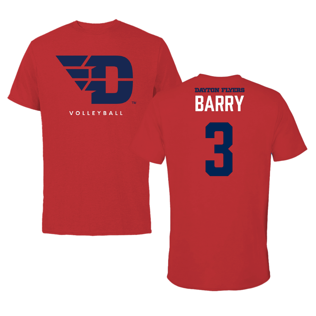 University of Dayton Volleyball Red Performance Tee - #3 Lily Barry