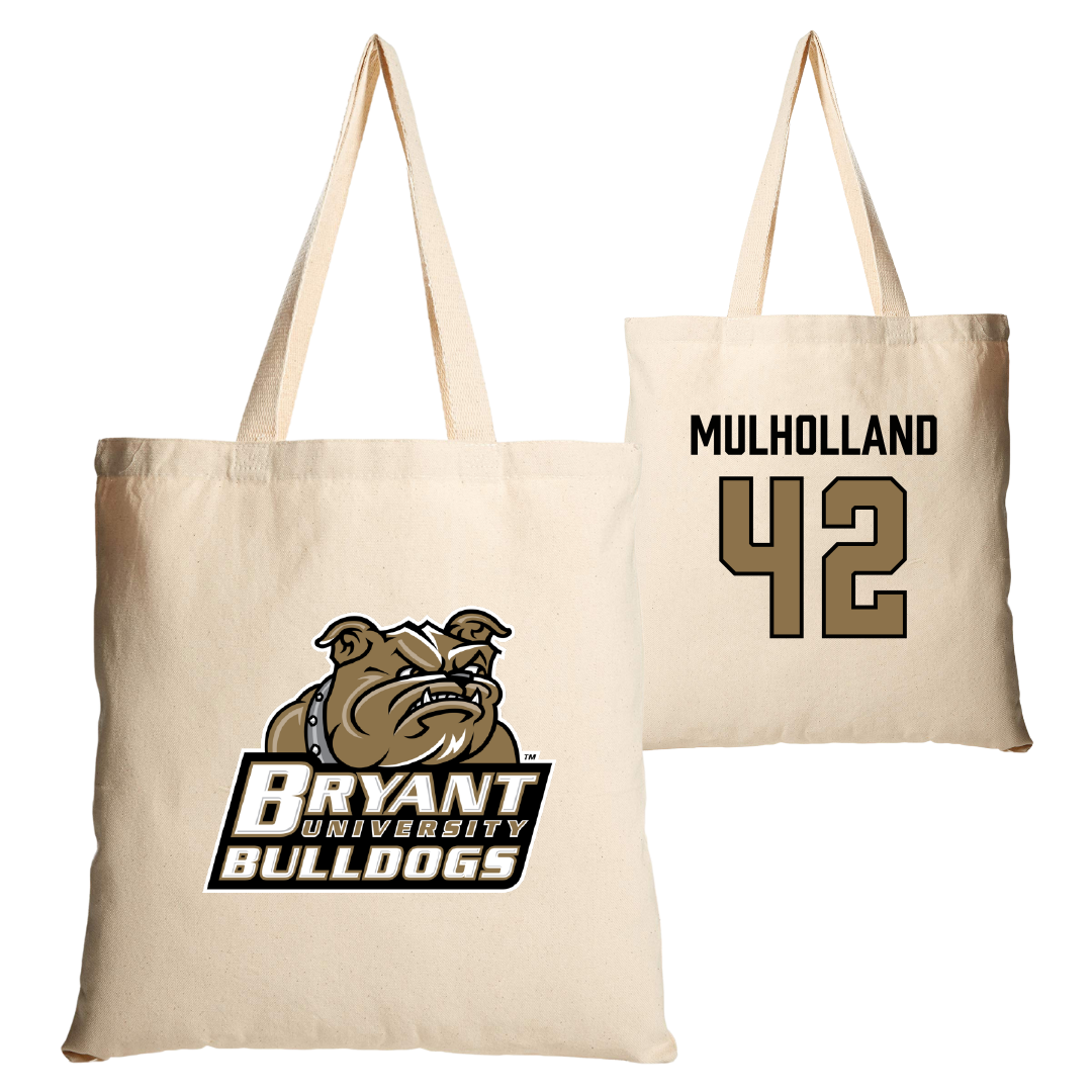 Bryant University Baseball Tan Canvas Tote Bag - #42 Billy Mulholland