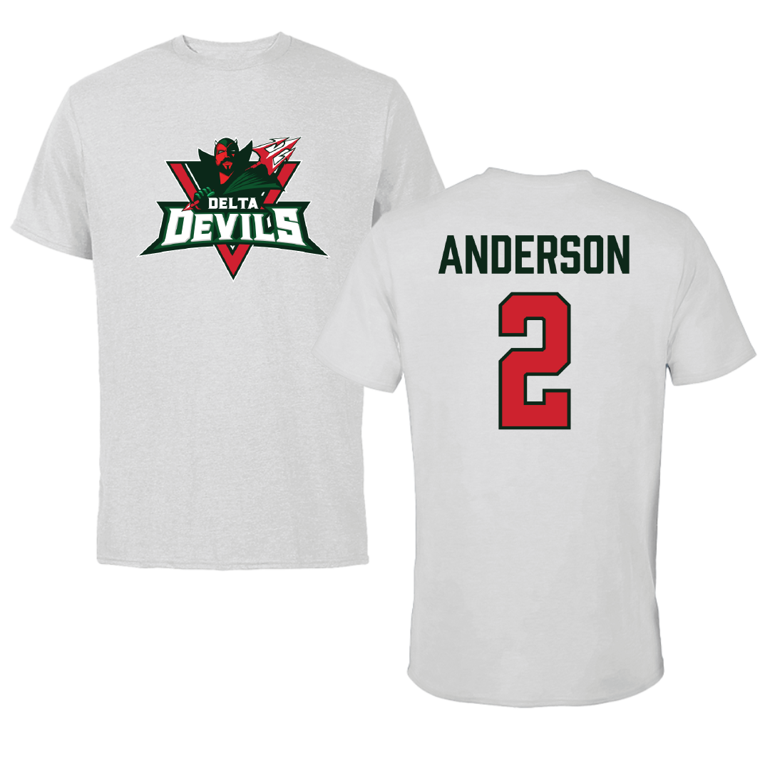 Mississippi Valley State University Football Light Gray Tee - #2 Jordan Anderson