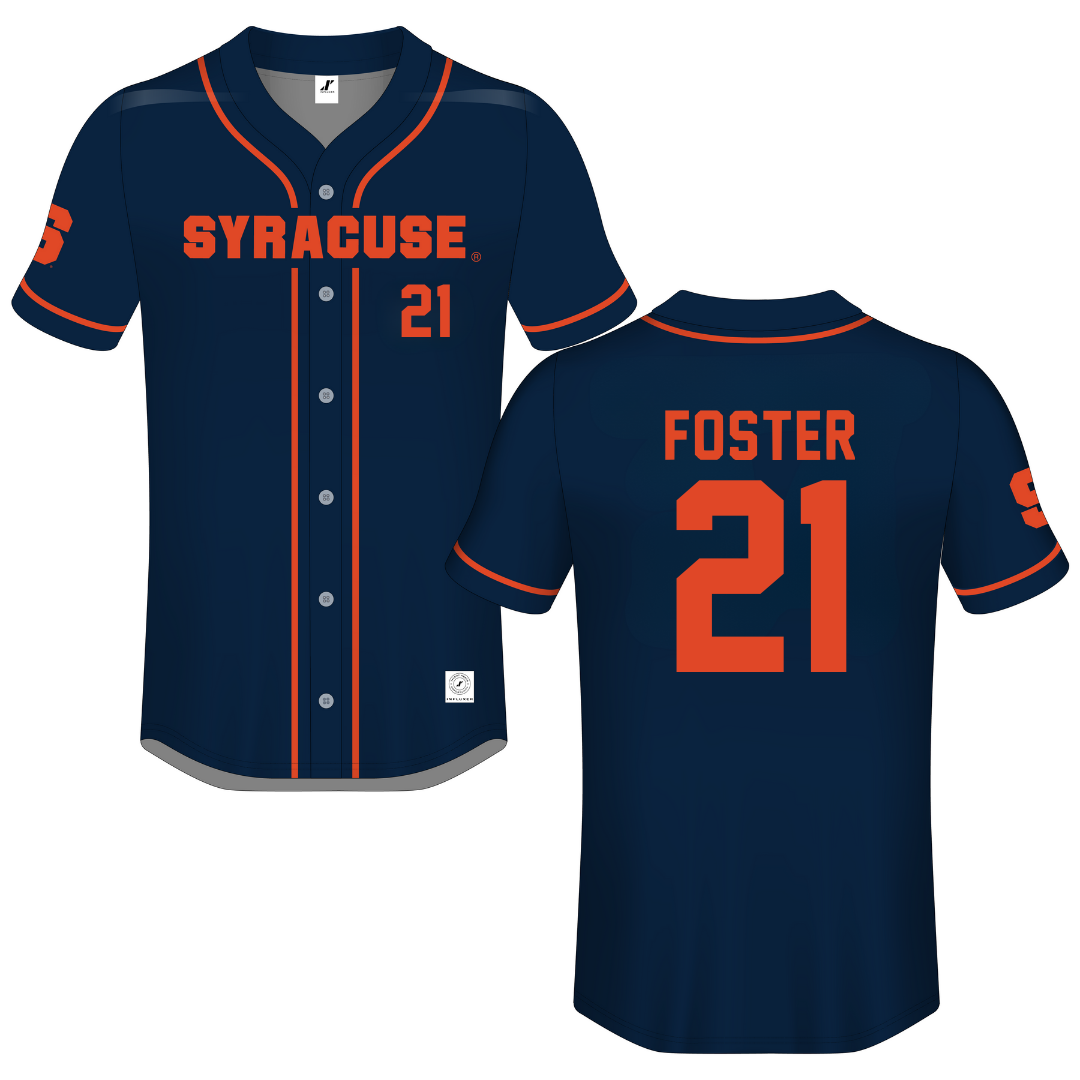 Syracuse University Navy Button-Down Jersey - #21 Makenzie Foster