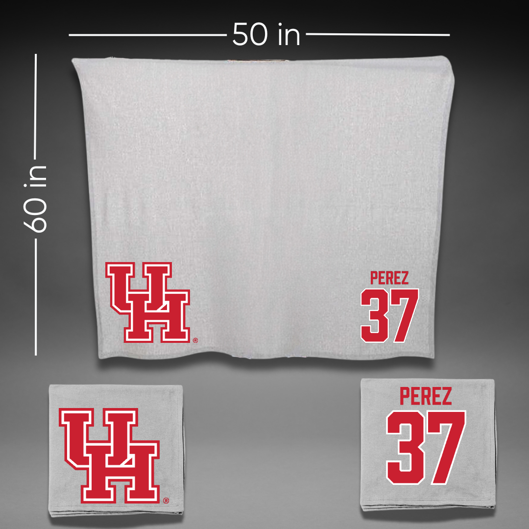 University of Houston Baseball Gray Blanket - #37 Xavier Perez