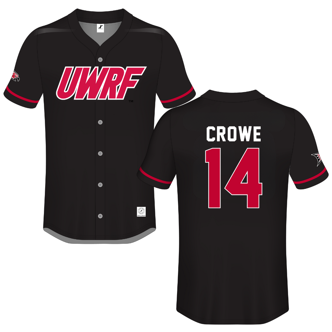 University of Wisconsin-River Falls Black Button-Down Jersey - #14 Emily Crowe