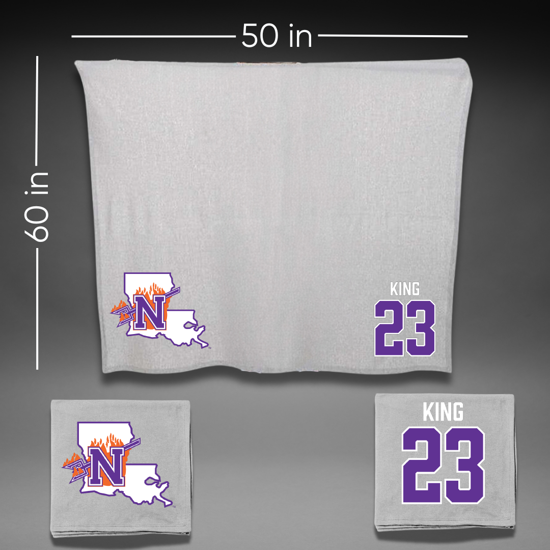 Northwestern State University Football Gray Blanket - #23 Jackson King