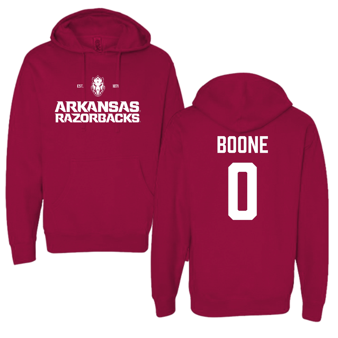 University of Arkansas Football Cardinal General Hoodie - #0 Justus Boone
