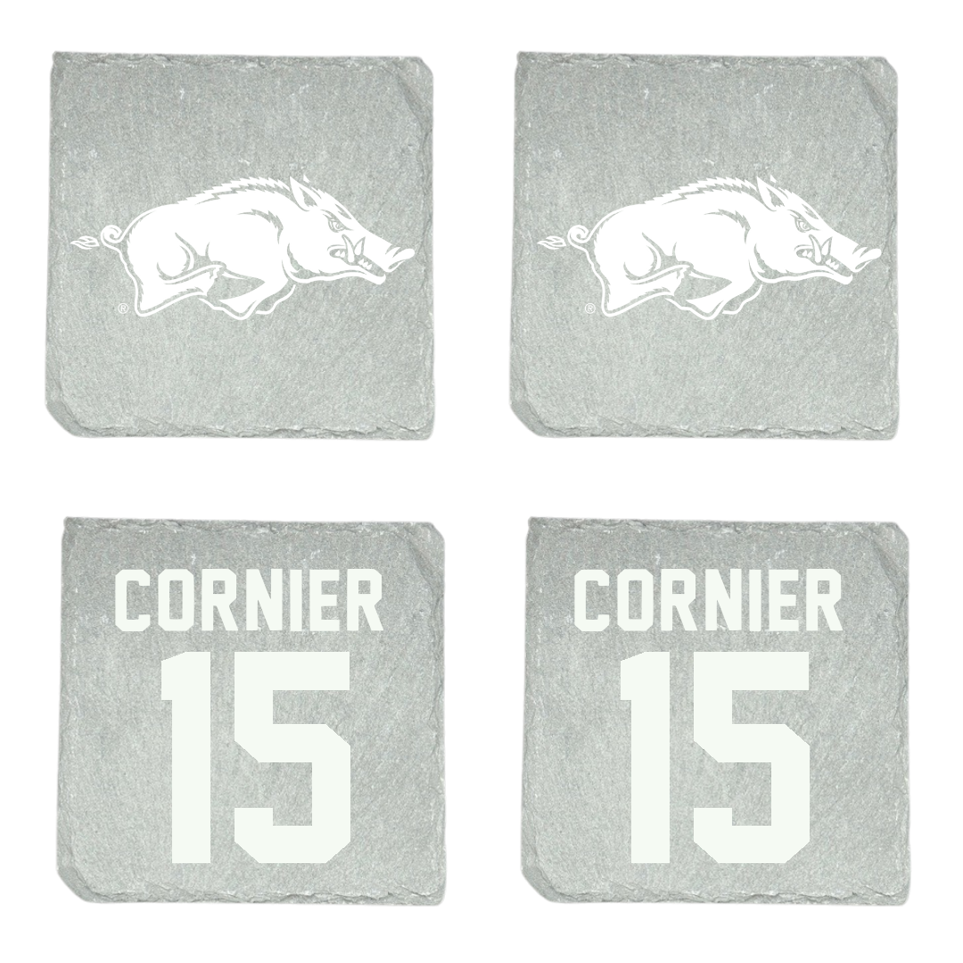 University of Arkansas Volleyball (W) Stone Coaster (4 Pack)  - #15 Gabriela Cornier