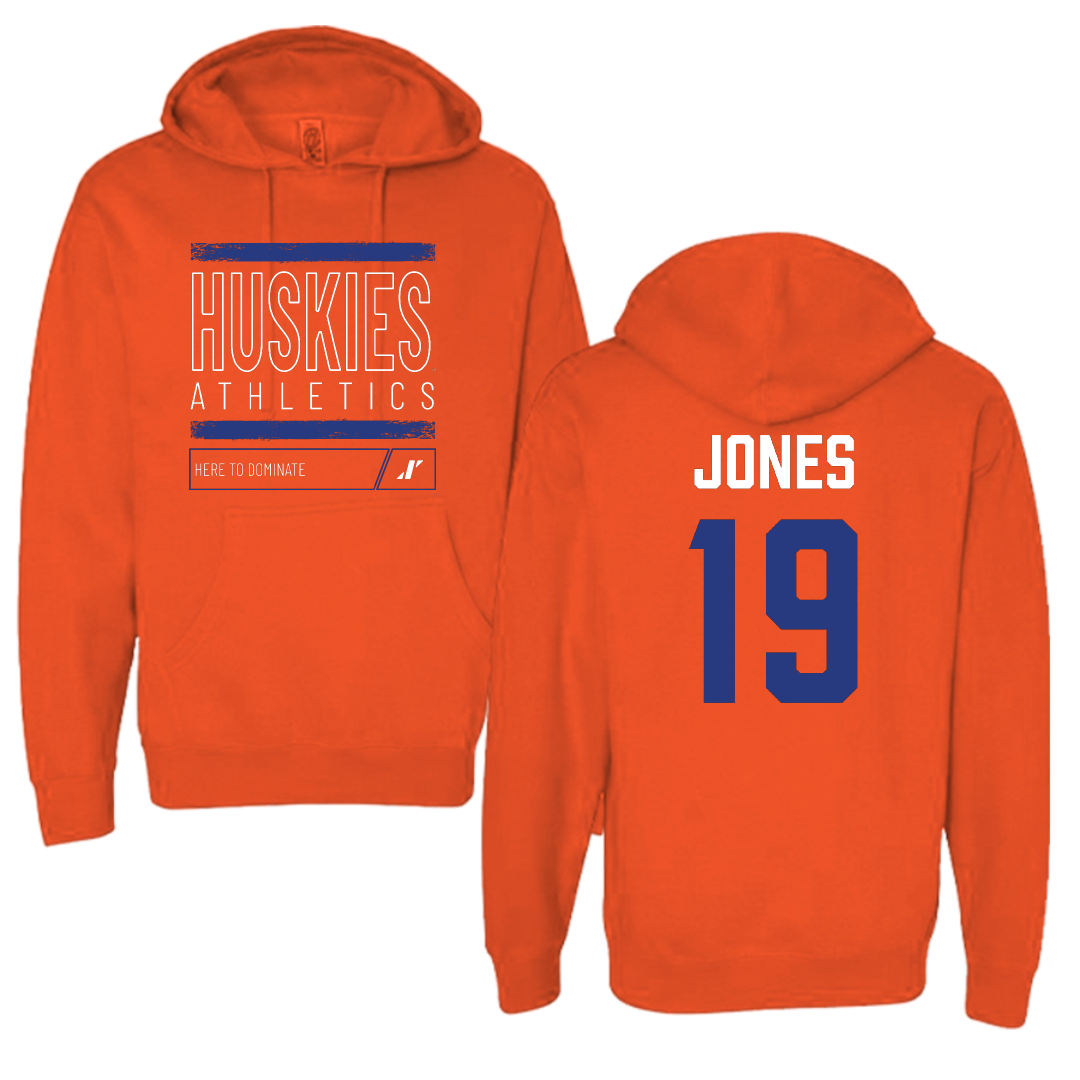 Houston Christian University Football Orange Dominate Hoodie - #19 Zion Jones