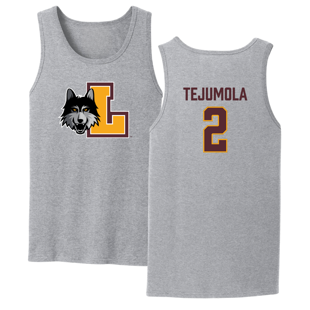 Loyola University-Chicago Soccer Sport Gray Tank Top - #2 Kamran Tejumola
