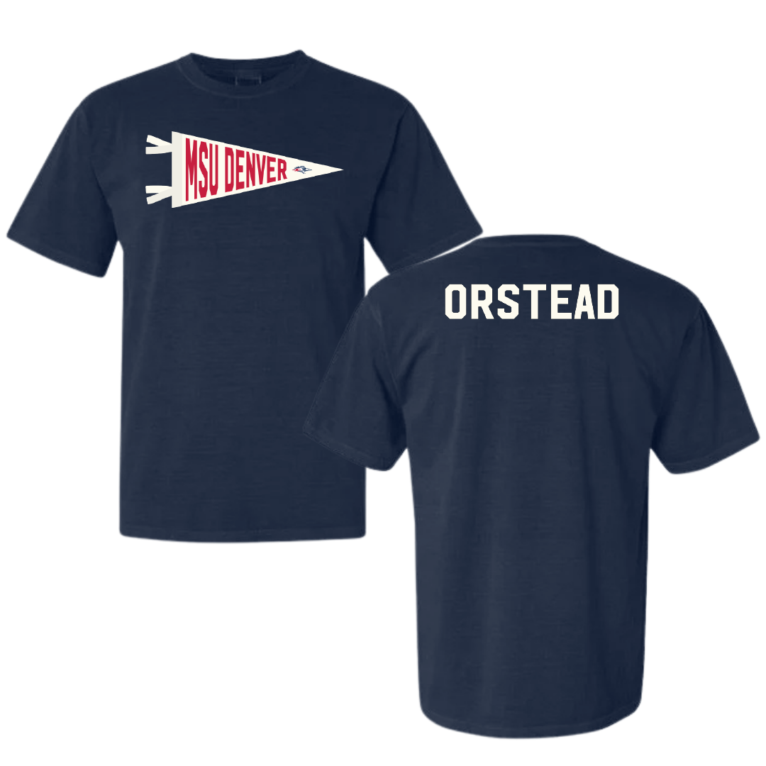 Metropolitan State University of Denver TF and XC Navy Pennant Comfort Colors Tee - Audrey Orstead