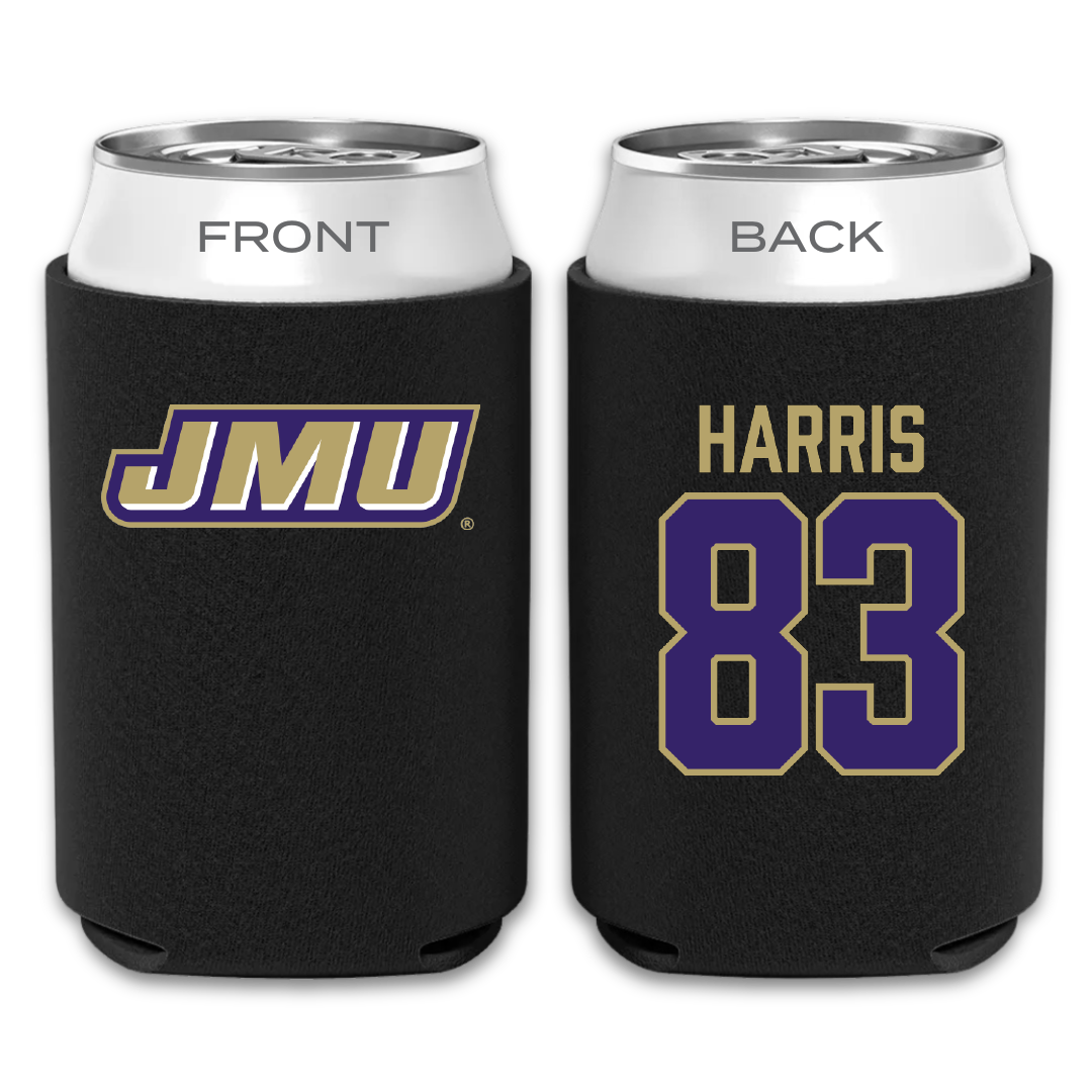 James Madison University Football Black Can Cooler - #83 Erick Harris