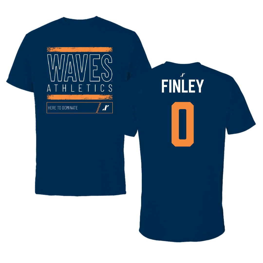 Pepperdine University Basketball Navy Dominate Performance Tee - #0 Ivory Finley