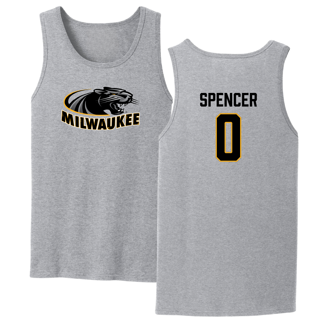 University of Wisconsin-Milwaukee Basketball Sport Gray Tank Top - #0 Pierce Spencer