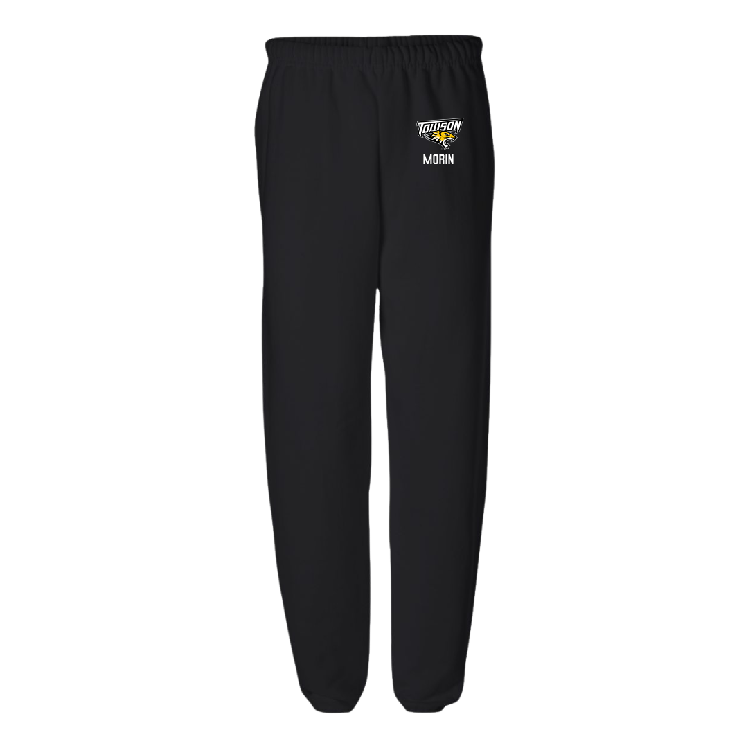 Towson University Lacrosse (M) Black Sweatpants - #44 Sam Morin