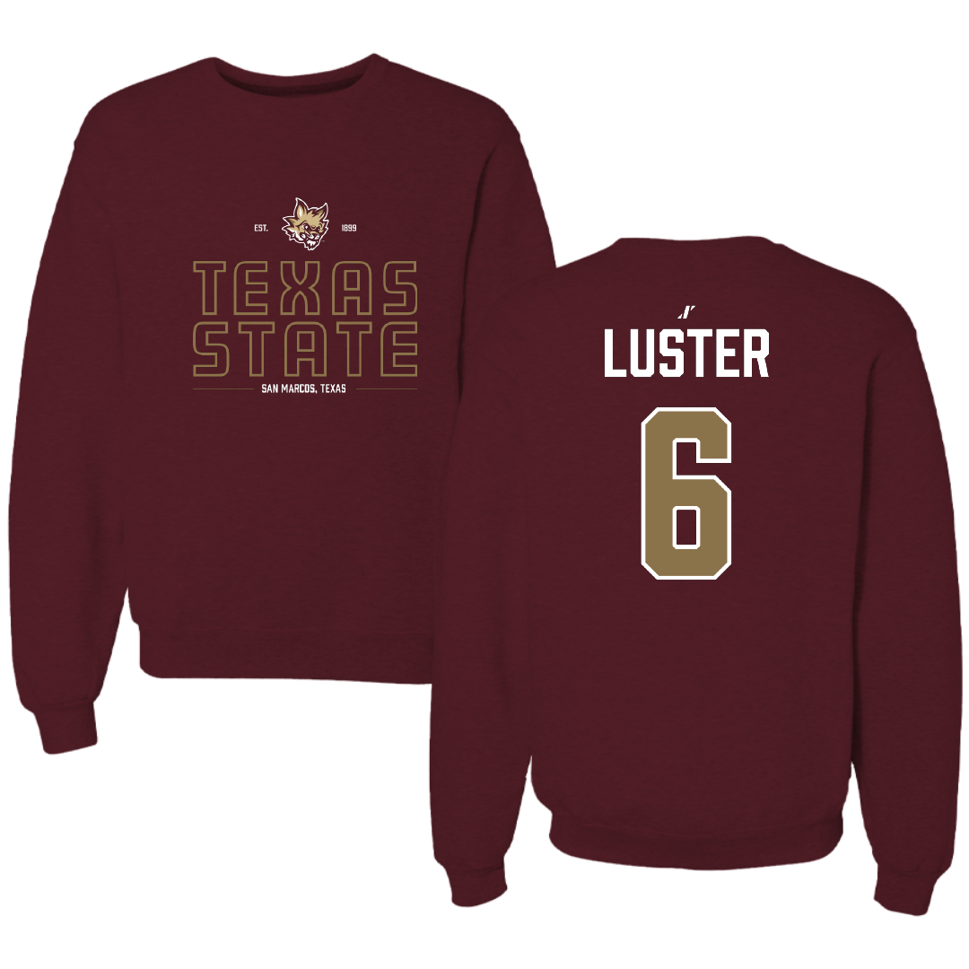 Texas State University Football Maroon General Crewneck - #6 Keldric Luster