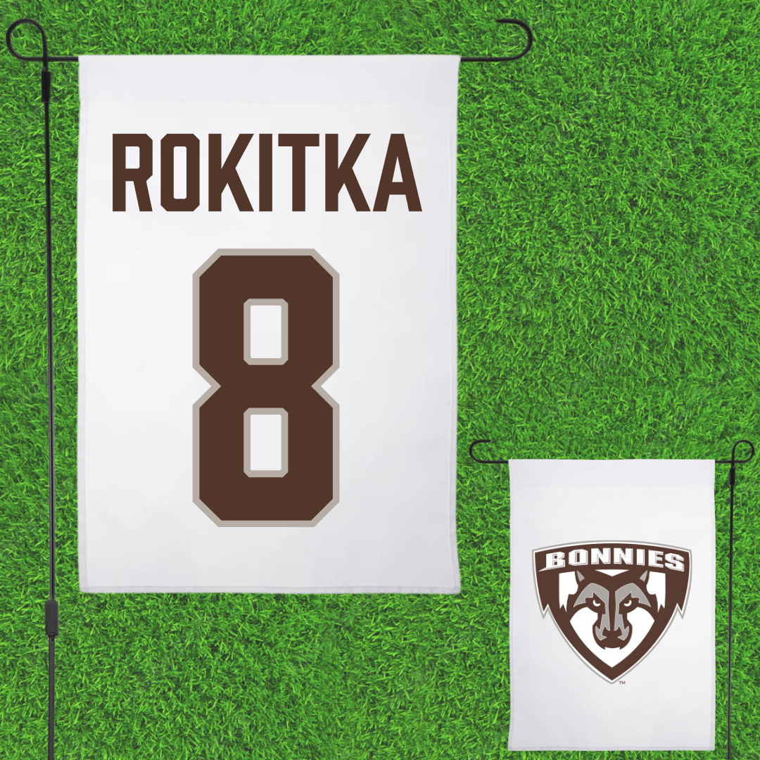 St. Bonaventure University Lacrosse White Garden Flag - #8 Katelyn Rokitka