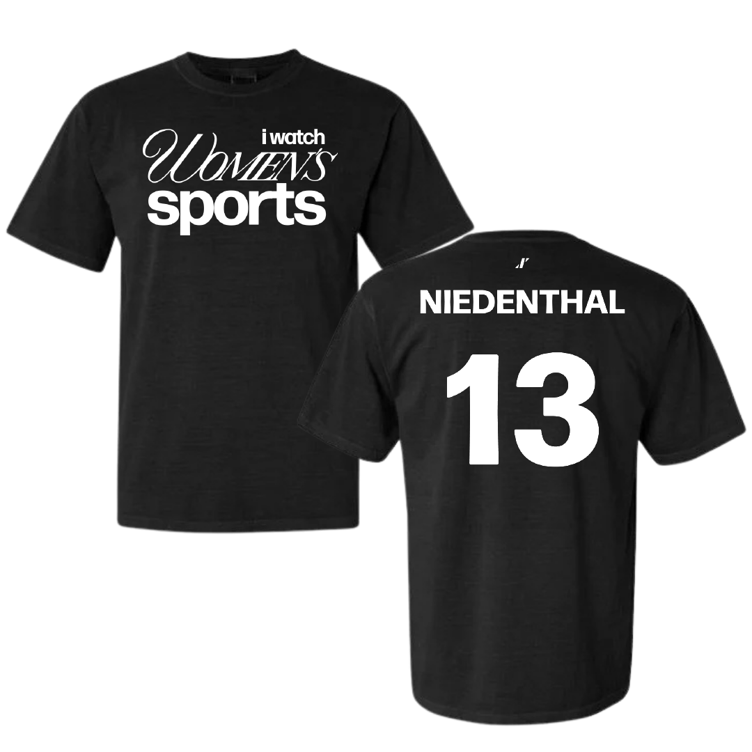 Lamar University Softball Black WHM Comfort Colors Tee - #13 Cameron Niedenthal