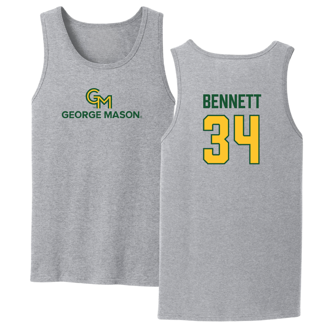 George Mason University Soccer Sport Gray Tank Top - #34 Jazmine Bennett
