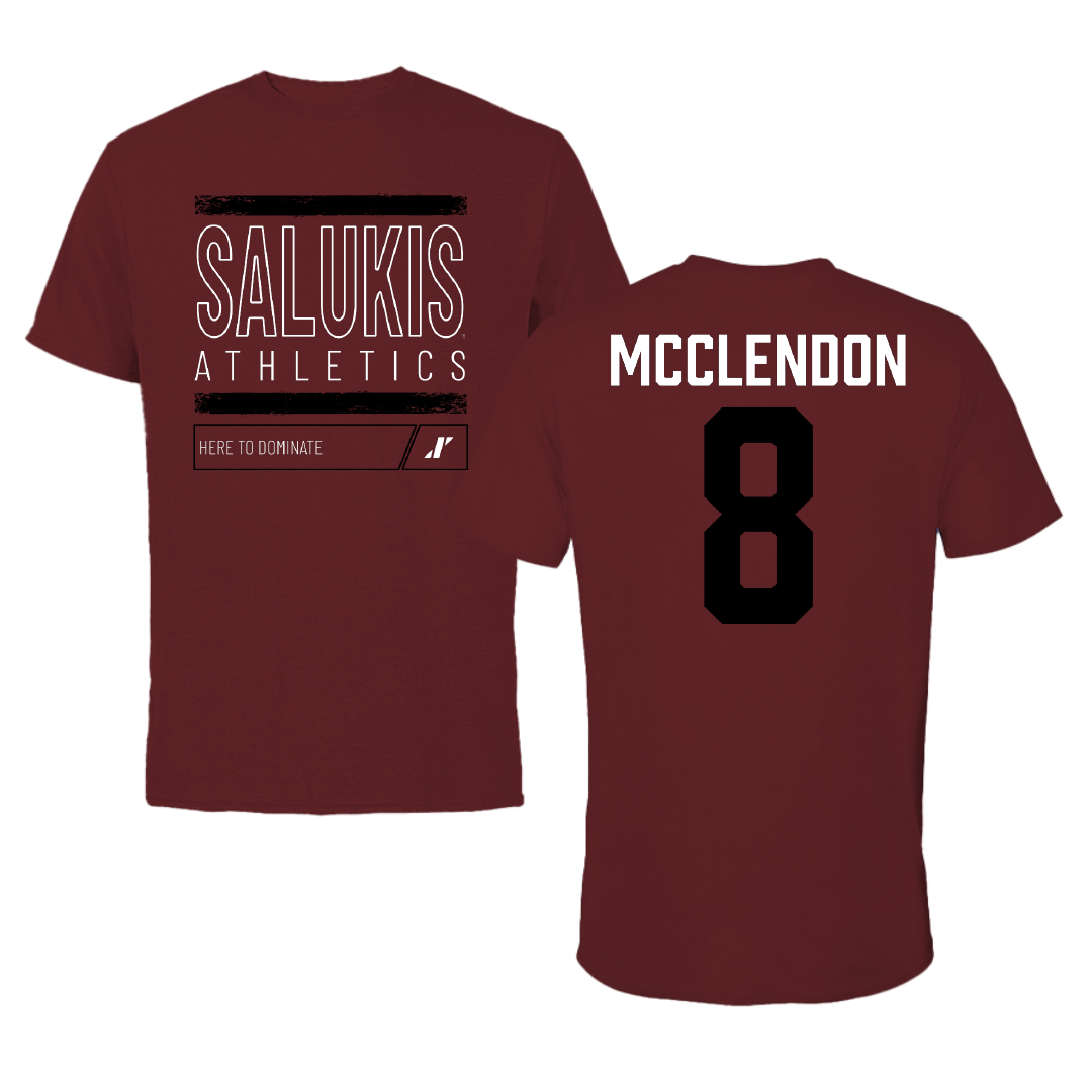Southern Illinois University at Carbondale Football Maroon Dominate Performance Tee - #8 Jeremiah McClendon