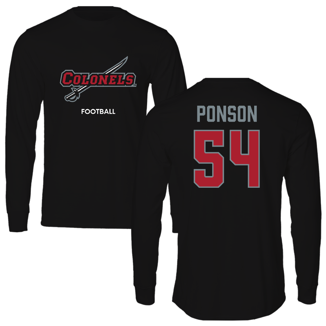 Nicholls State University Football Black Colonels Performance Long Sleeve - #54 Aaron Ponson