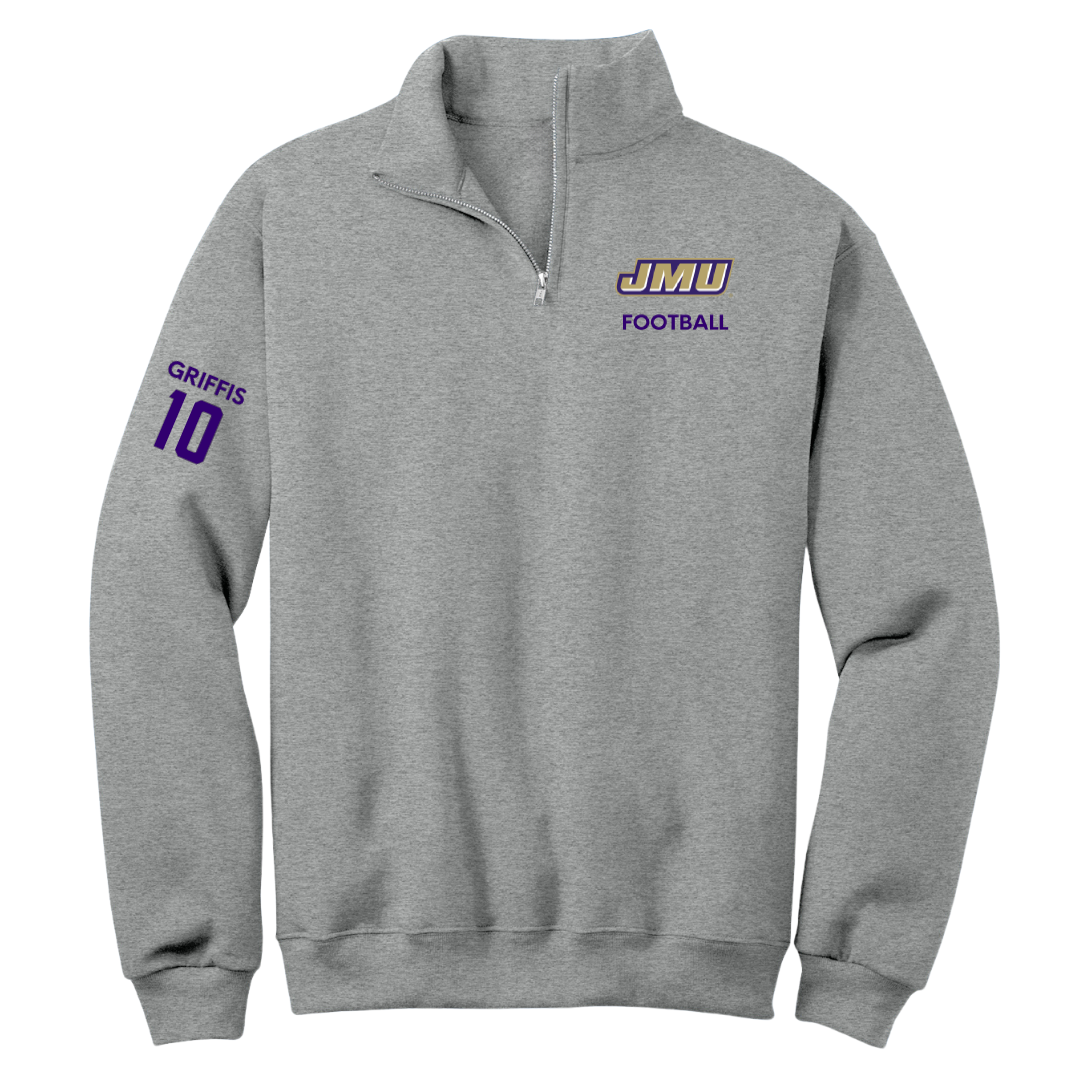 James Madison University Football Sport Gray Quarter-Zip - #10 Brett Griffis
