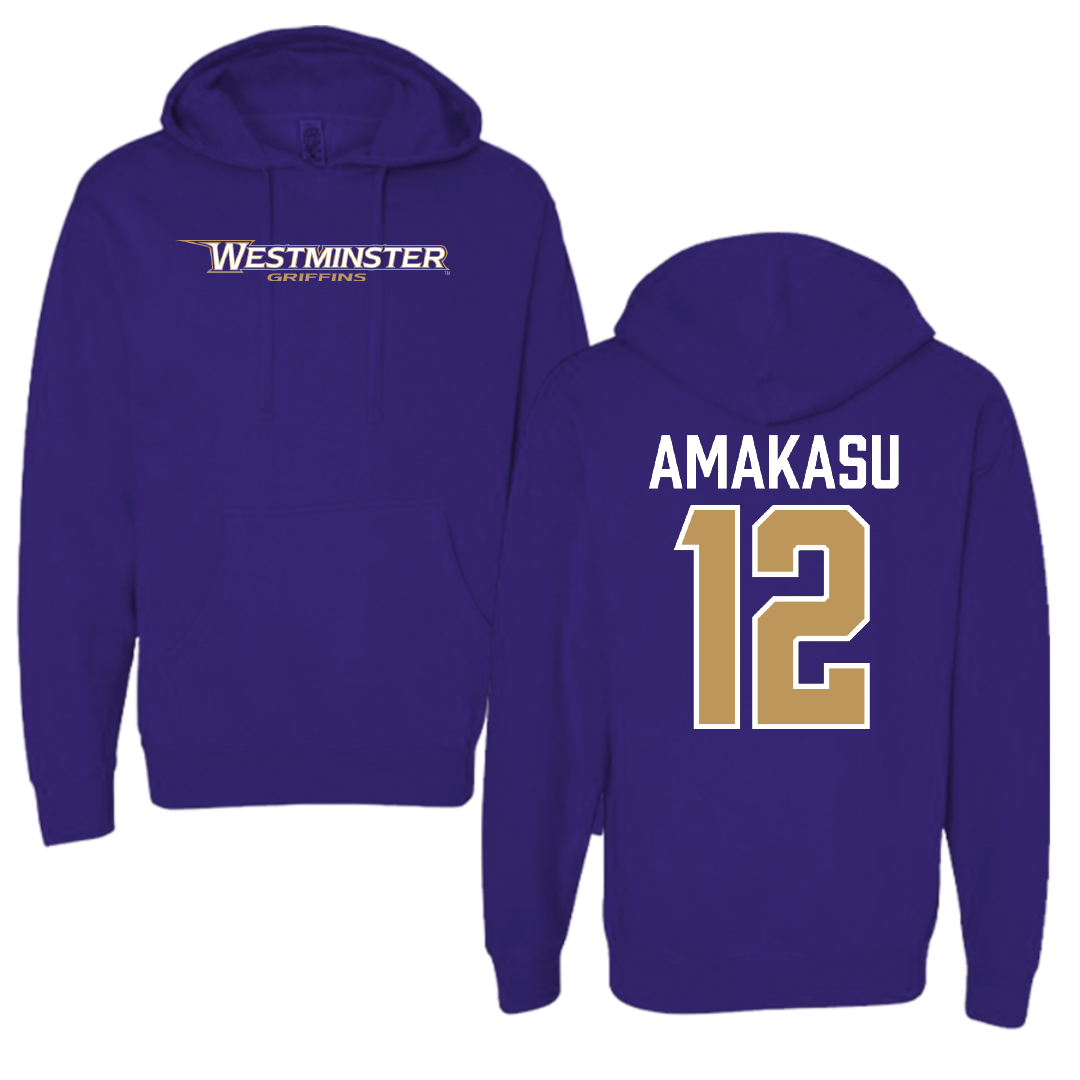 Westminster University (Utah) Basketball Purple Hoodie - #12 Peter Amakasu