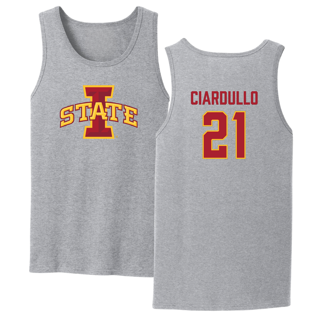 Iowa State University Soccer Sport Gray Tank Top - #21 Ella Ciardullo