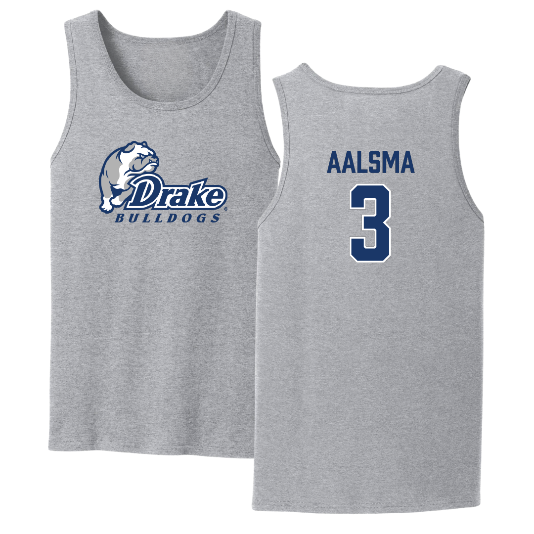 Drake University Basketball Sport Gray Tank Top - #3 Abbie Aalsma
