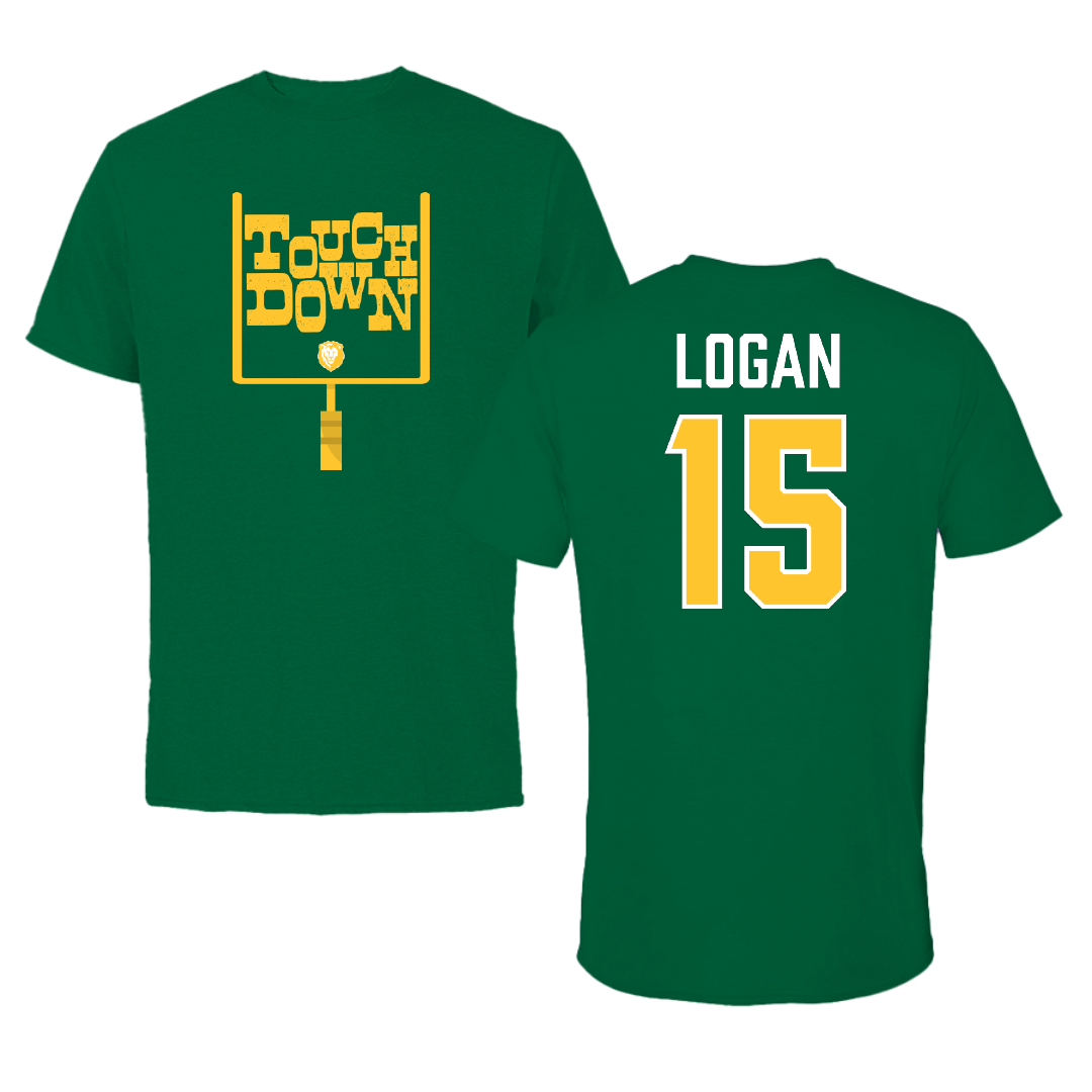 Southeastern Louisiana University Football Green Touchdown Tee - #15 Jacob Logan