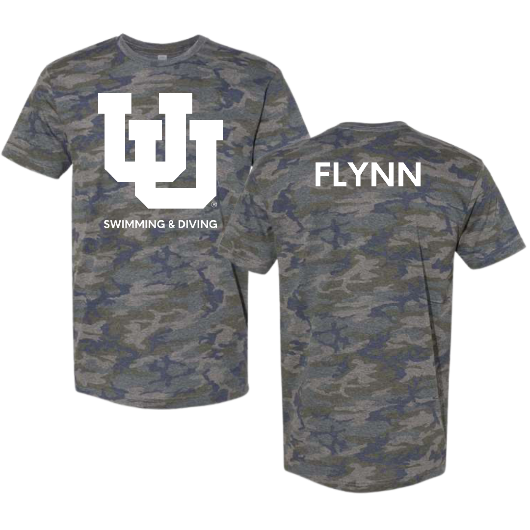 University of Utah Swimming & Diving Vintage Camo Tee - Kelson Flynn