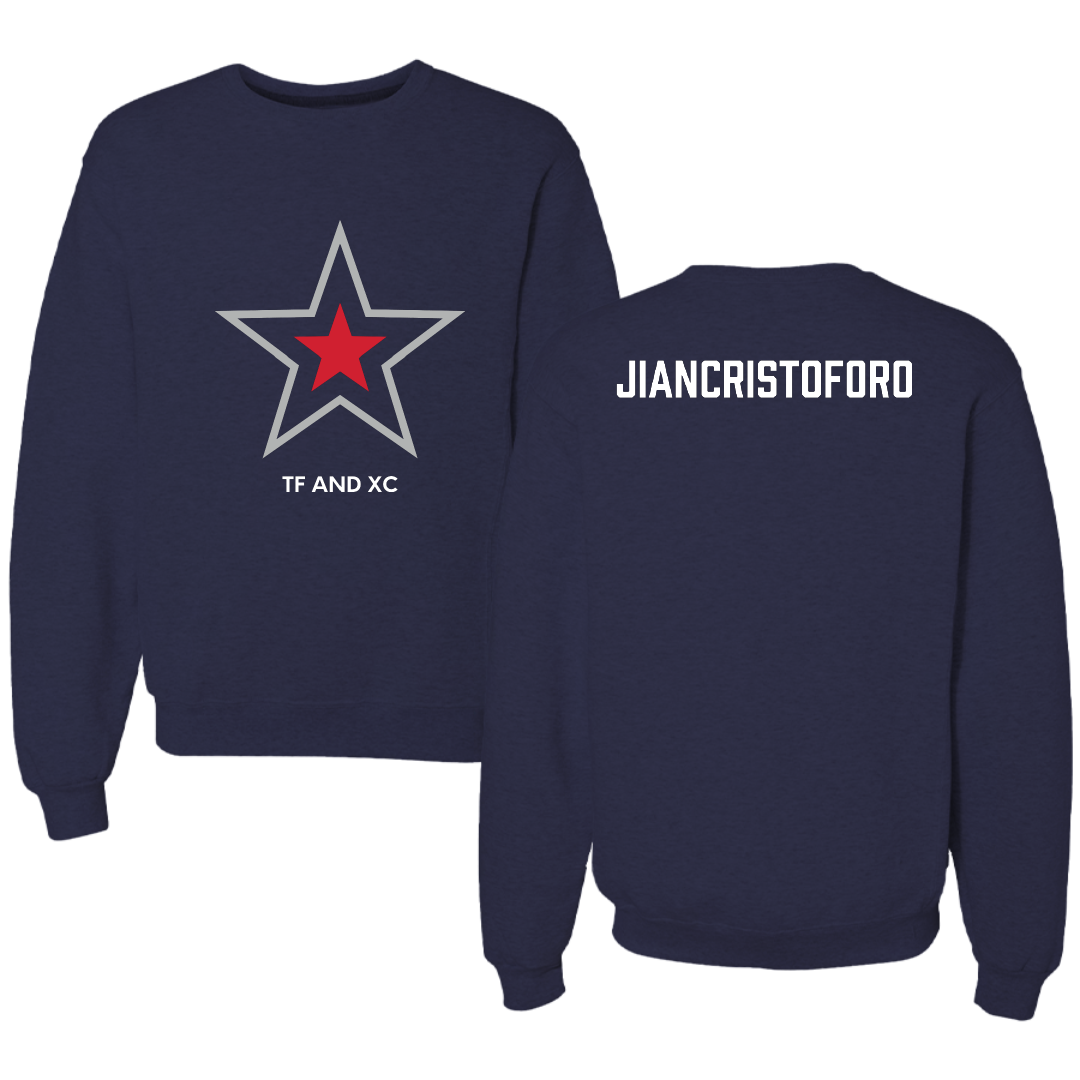 Robert Morris University TF and XC Navy Mascot Crewneck - Emma Jiancristoforo