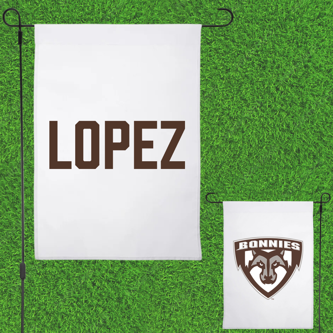 St. Bonaventure University TF and XC White Garden Flag - Joshua Lopez