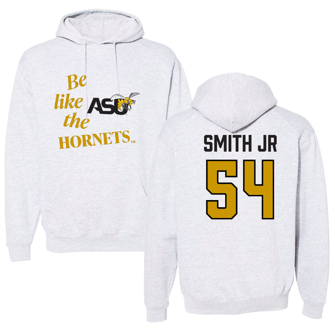 Alabama State University Football Light Gray Be Like Us Hoodie - #54 Patrick Smith Jr